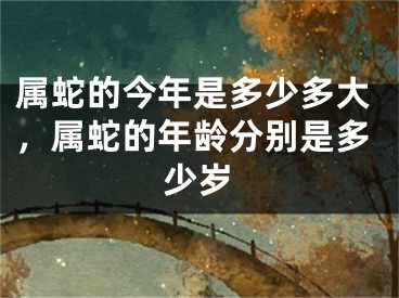 属蛇的今年是多少多大，属蛇的年龄分别是多少岁