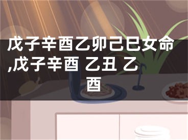 戊子辛酉乙卯己巳女命,戊子辛酉 乙丑 乙酉