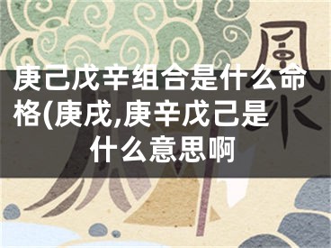庚己戊辛组合是什么命格(庚戌,庚辛戊己是什么意思啊
