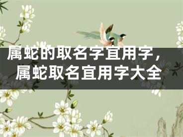 属蛇的取名字宜用字,属蛇取名宜用字大全