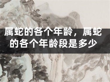 属蛇的各个年龄，属蛇的各个年龄段是多少