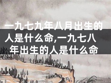 一九七九年八月出生的人是什么命,一九七八年出生的人是什么命