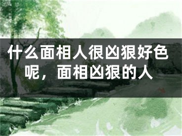 什么面相人很凶狠好色呢，面相凶狠的人