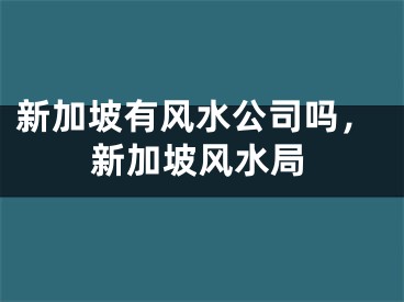 新加坡有风水公司吗,新加坡风水局