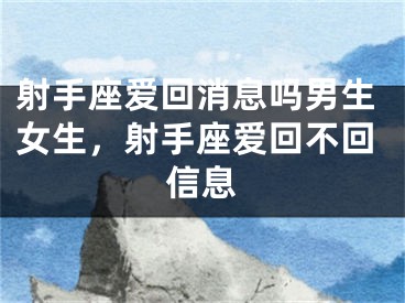 射手座爱回消息吗男生女生，射手座爱回不回信息