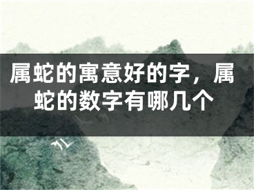 属蛇的寓意好的字,属蛇的数字有哪几个