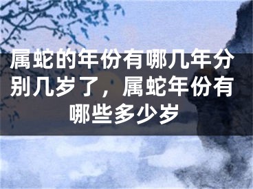 属蛇的年份有哪几年分别几岁了,属蛇年份有哪些多少岁