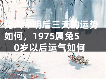 兔人今明后三天的运势如何，1975属兔50岁以后运气如何