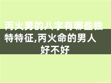 丙火男的八字有哪些独特特征,丙火命的男人好不好