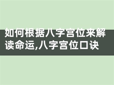 如何根据八字宫位来解读命运,八字宫位口诀