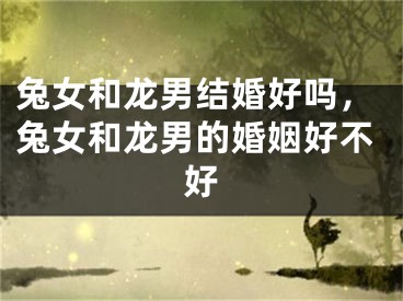 兔女和龙男结婚好吗，兔女和龙男的婚姻好不好