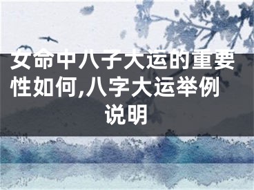 女命中八子大运的重要性如何,八字大运举例说明