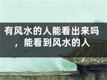 有风水的人能看出来吗,能看到风水的人
