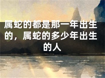 属蛇的都是那一年出生的，属蛇的多少年出生的人