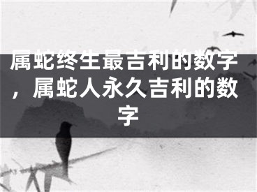 属蛇终生最吉利的数字,属蛇人永久吉利的数字