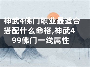 神武4佛门职业最适合搭配什么命格,神武499佛门一线属性