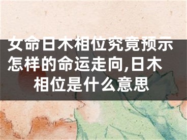 女命日木相位究竟预示怎样的命运走向,日木相位是什么意思