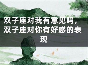 双子座对我有意见吗，双子座对你有好感的表现