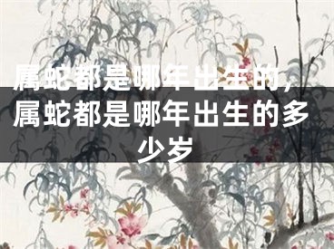 属蛇都是哪年出生的，属蛇都是哪年出生的多少岁