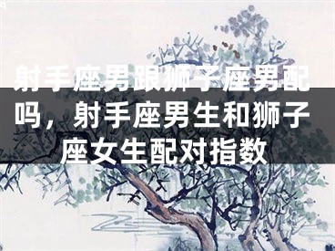 射手座男跟狮子座男配吗，射手座男生和狮子座女生配对指数
