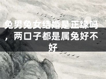 兔男兔女结婚是正缘吗,两口子都是属兔好不好