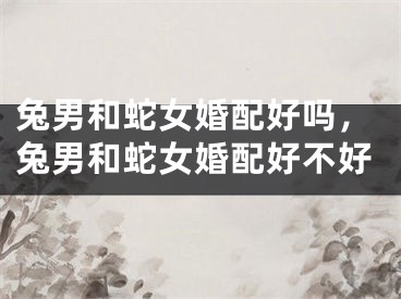 兔男和蛇女婚配好吗，兔男和蛇女婚配好不好