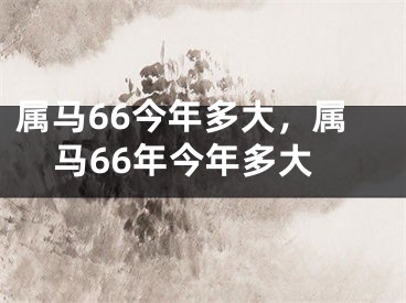 属马66今年多大，属马66年今年多大
