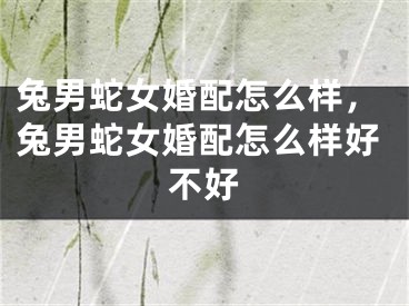 兔男蛇女婚配怎么样，兔男蛇女婚配怎么样好不好