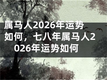 属马人2026年运势如何,七八年属马人2026年运势如何