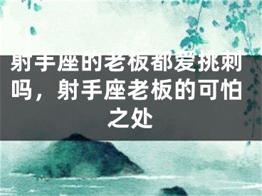 射手座的老板都爱挑刺吗，射手座老板的可怕之处