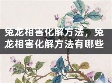 兔龙相害化解方法,兔龙相害化解方法有哪些