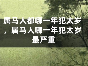 属马人都哪一年犯太岁,属马人哪一年犯太岁最严重