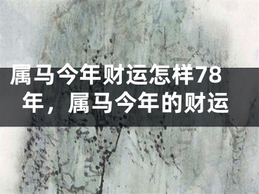 属马今年财运怎样78年，属马今年的财运
