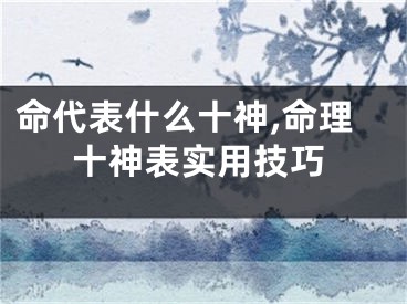 命代表什么十神,命理十神表实用技巧