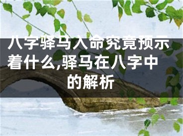 八字驿马入命究竟预示着什么,驿马在八字中的解析