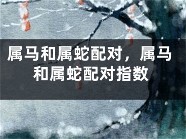 属马和属蛇配对,属马和属蛇配对指数