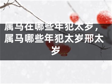 属马在哪些年犯太岁，属马哪些年犯太岁邢太岁