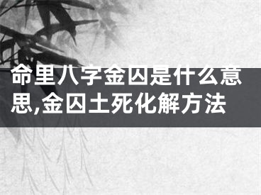 命里八字金囚是什么意思,金囚土死化解方法