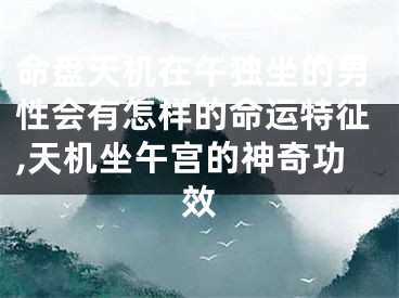 命盘天机在午独坐的男性会有怎样的命运特征,天机坐午宫的神奇功效