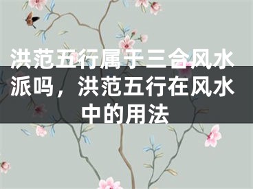 洪范五行属于三合风水派吗,洪范五行在风水中的用法