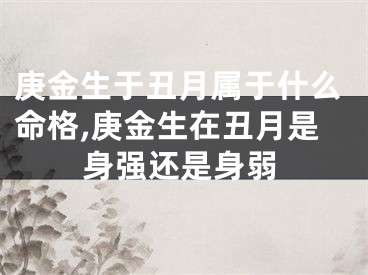 庚金生于丑月属于什么命格,庚金生在丑月是身强还是身弱