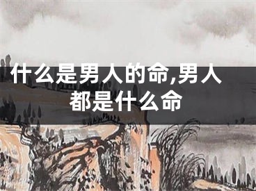 什么是男人的命,男人都是什么命