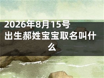 2026年8月15号出生郝姓宝宝取名叫什么