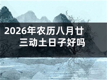 2026年农历八月廿三动土日子好吗