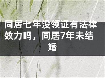 同居七年没领证有法律效力吗,同居7年未结婚