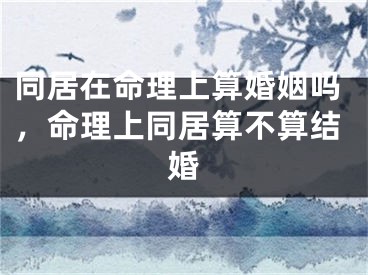 同居在命理上算婚姻吗,命理上同居算不算结婚