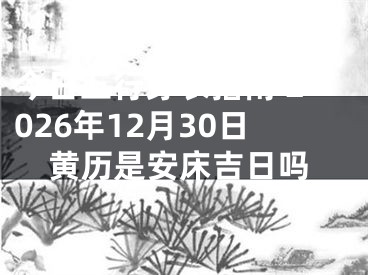 今日五行穿衣指南 2026年12月30日黄历是安床吉日吗