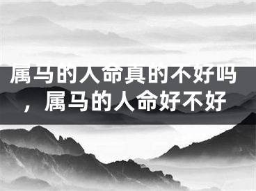 属马的人命真的不好吗,属马的人命好不好