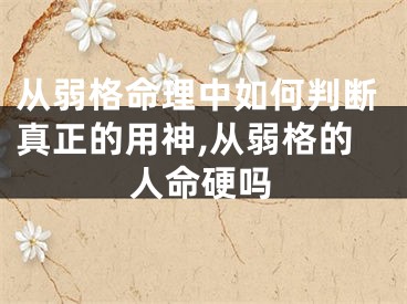 从弱格命理中如何判断真正的用神,从弱格的人命硬吗