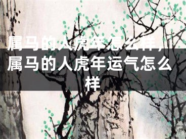 属马的人虎年怎么样,属马的人虎年运气怎么样